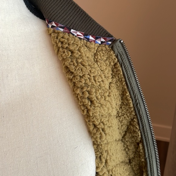 Prana Varsity Quilted Bomber Jacket Womens Olive Green Size S - Picture 4 of 10